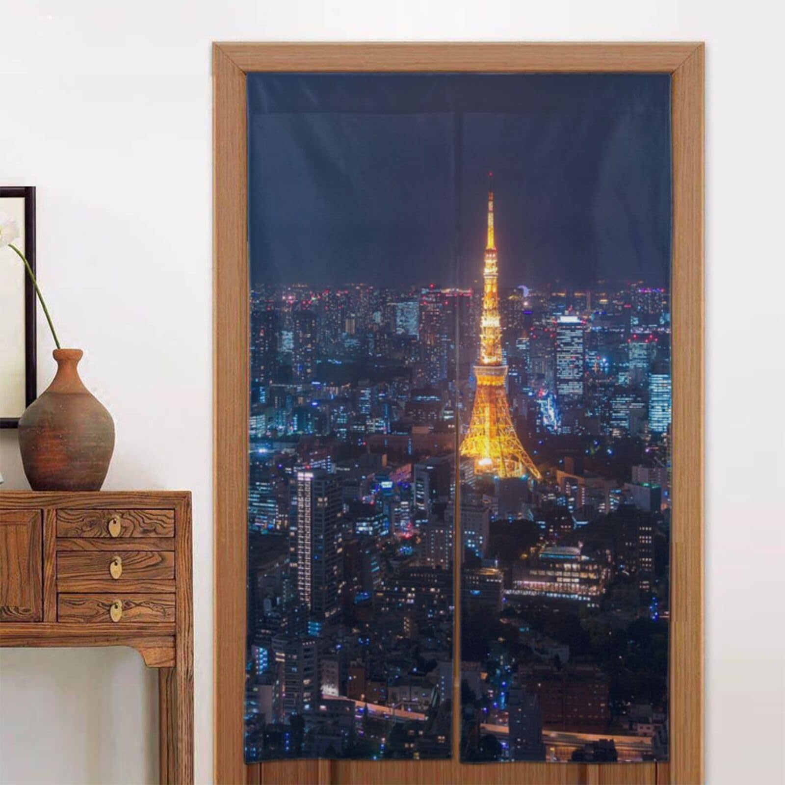 風景画の黒いのれん、横〜127–丈〜133.暖簾！ 風景画の黒いのれん、横〜127–丈〜133.暖簾！